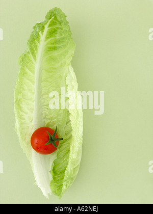 Lettuce and cherry tomato shot with professional medium format digital camera Stock Photo