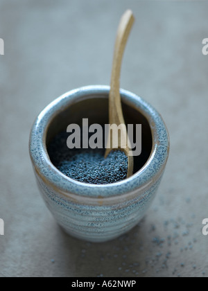 Blue poppy seeds Stock Photo