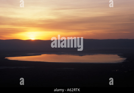 Sunrise over the crater Ngorongoro crater Tanzania Stock Photo