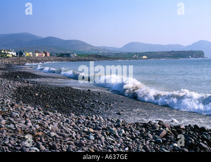 Sea waves on the coast, Ballinskelligs, Ring Of Kerry, County Kerry, Republic Of Ireland Stock Photo