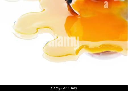 Broken egg, white background Stock Photo