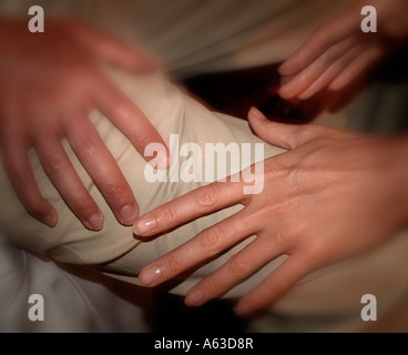 hands meeting Stock Photo