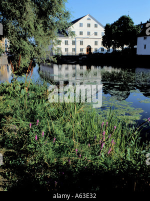 Upplands Museum seen over River Fryisån, Uppsala, Uppland, Sweden. Stock Photo