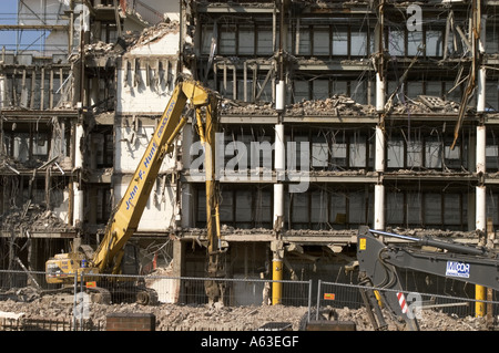 Office block being demolished in Nottingham England to make way for a new Hotel complex Stock Photo