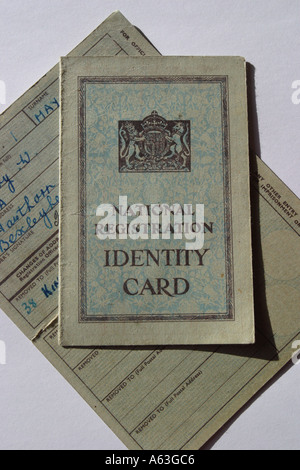 British National Registration Identity Card issued during World War 2 Stock Photo