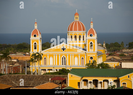 Restored cathedral Granada Nicaragua Stock Photo