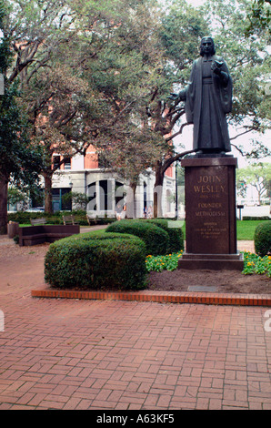 Savannah, Georgia. Statue of John Wesley, Founder of Methodism Stock ...