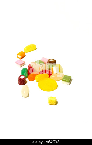 Sweets and candies on a white background Stock Photo