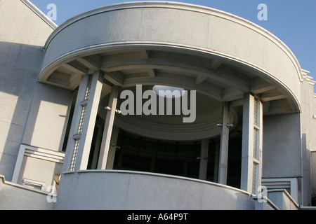 The entrance to the Tate art gallery on Porthmeor Beach in St Ives in Cornwall, south west England Stock Photo