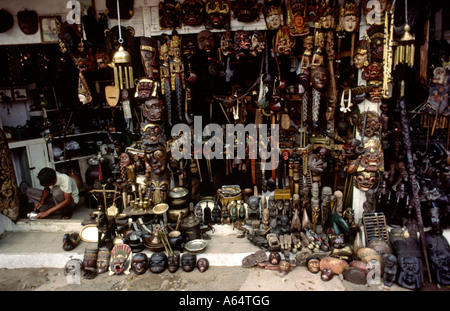 Indonesia Java Jakarta Jalan Surabaya flea market craft stall Stock Photo