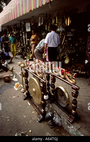 Indonesia Java Jakarta Jalan Surabaya flea market craft stalls Stock Photo