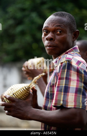 Amateur actors perform a Sao Tomense play called Auto de Floripes The play is traditionally performed each year in August Stock Photo