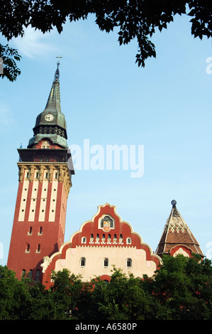 The Town Hall Art Nouveau Style Building built in 1910 designed by Komor and Jakob Also housing the Municipal Museum Stock Photo