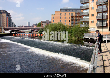 River Aire in Leeds England Stock Photo