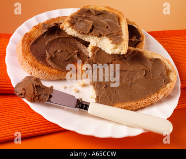 ENGLISH GENTLEMANS RELISH ON TOAST Stock Photo