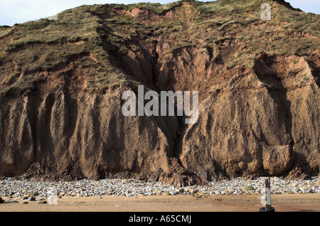 Evidence of Coastal Erosion In Filey Bay North Yorkshire England United Kingdom Sring Time 2007 Stock Photo