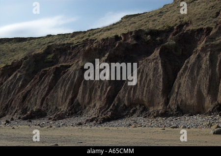 Evidence of Coastal Erosion In Filey Bay North Yorkshire England United Kingdom Sring Time 2007 Stock Photo