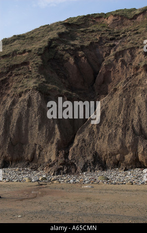 Evidence of Coastal Erosion In Filey Bay North Yorkshire England United Kingdom Sring Time 2007 Stock Photo