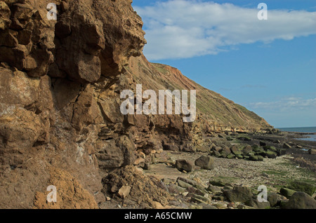 Evidence of Coastal Erosion In Filey Bay North Yorkshire England United Kingdom Sring Time 2007 Stock Photo