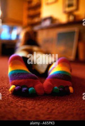 Young girl wearing toe socks hi-res stock photography and images - Alamy