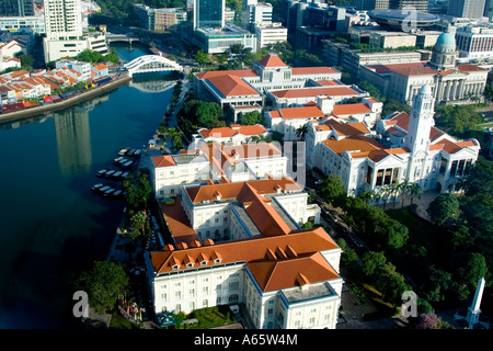 Colonial Clocktower and Administrative Buildings Singapore Stock Photo