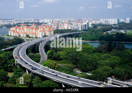 Traffic on the East Coast Parkway ECP Singapore Stock Photo