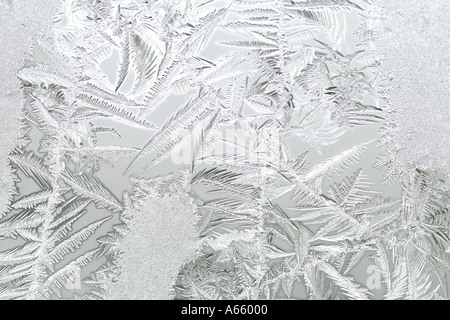 Frost On A Wintry Window Stock Photo