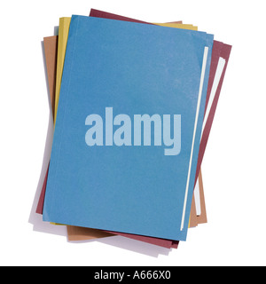A pile of paper folders in various colours Stock Photo