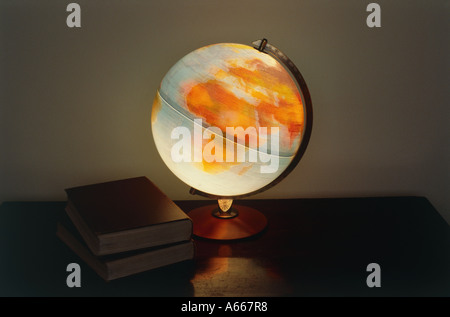 A spinning globe showing Europe and Africa Stock Photo