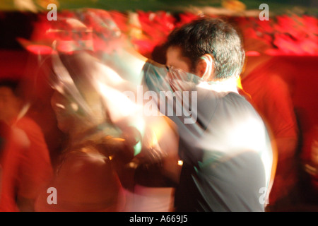Salsa dancing in a Lan Kwai Fong nightclub, Central, Hong Kong Stock Photo