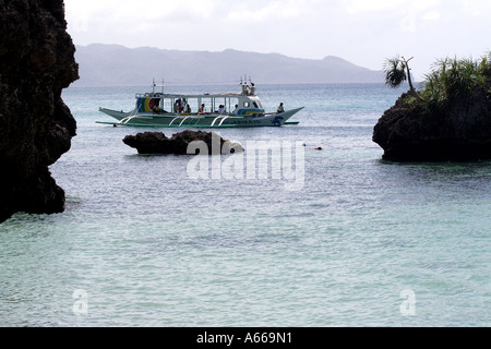 Snorkeling boat on Boracay, Philippine Islands Stock Photo