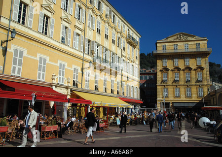 Cafes and restaurants in old town of Nice, France Stock Photo