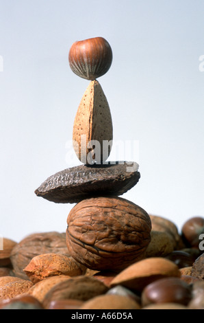 Nuts balancing Stock Photo