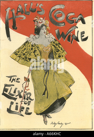 Advertising insert for Hall's Coca Wine circa 1916 Stock Photo