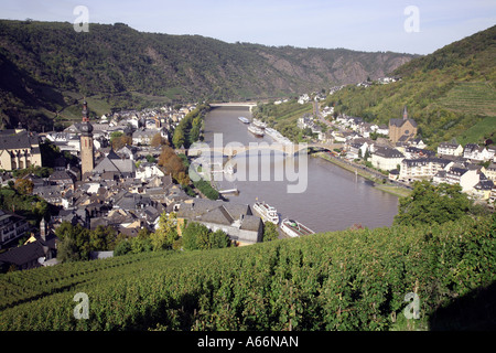 Germany;town of Cochem; in the Mosel Valley on the river Mosel near Cochem in the Rhineland;Germany;Europe Stock Photo