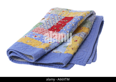 Quilt cut out on white background Stock Photo