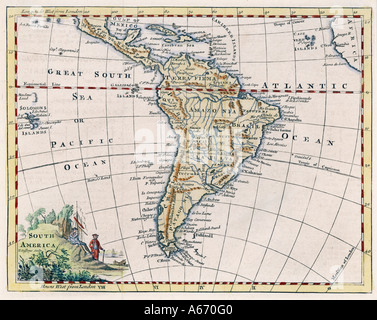 Map S America 1758 Stock Photo