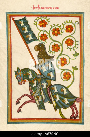 Hartmann Von Aue, German Poet, 13th Century, Minnesinger, In Armour On 