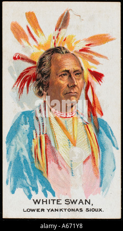 Racial White Swan Sioux Stock Photo