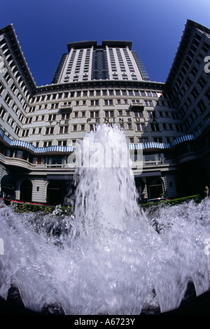 The prestigious Peninsular Hotel on Nathan Road in Hong Kong is regarded as one of the finest hotels Stock Photo