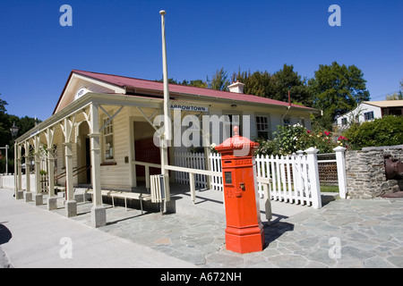 Old Post and Telegraph building historic former goldrush town of Arrowtown near Queenstown New Zealand Stock Photo