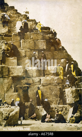 Climbing The Pyramids Stock Photo