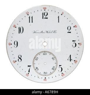 Antique Hamilton pocket watch dial Stock Photo