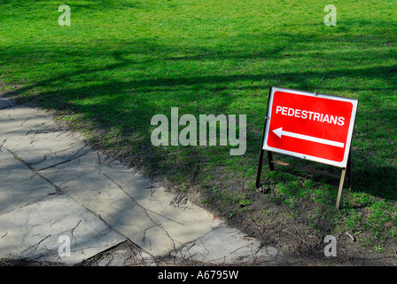 pedestrians only direction sign Stock Photo