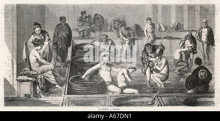 Public Bath Yeddo 1862 Stock Photo