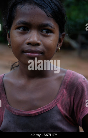 A young Khmer girl from one of the small settlements of Angkor Wat ...