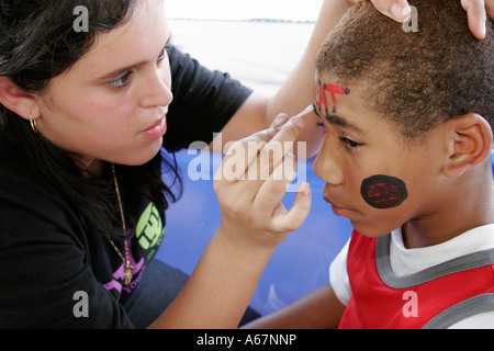 Miami Florida,Kendall,family families parent parents child children,Festival of the Arts,fair disabled activities,multicultural,Black African Africans Stock Photo