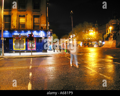 Lower O'Connell Street at dusk Dublin Ireland Stock Photo