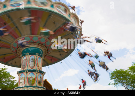 Amusement Park Carousel Swings Not Model Released Stock Photo
