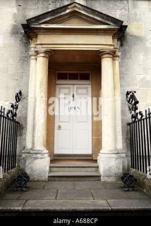 Doorway to House at Royal Crescent in Bath England Stock Photo